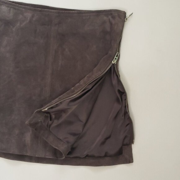 BlankNYC Suede Leather Skirt Women's Size 27 Shadow Grey Side Zip Biker Citycore - Picture 13 of 16